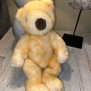 Vintage Teddy Bear Plush Gold Beanie Buddies Ty Stuffed Animal Yellow Brown